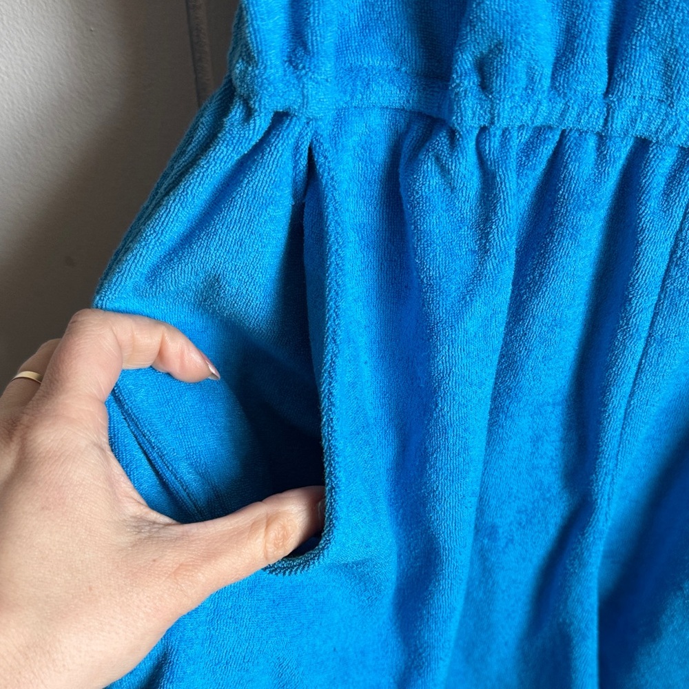NWT Wayf Bright Blue Terry Cloth Sleeveless Romper Sz XS - Picture 3 of 5